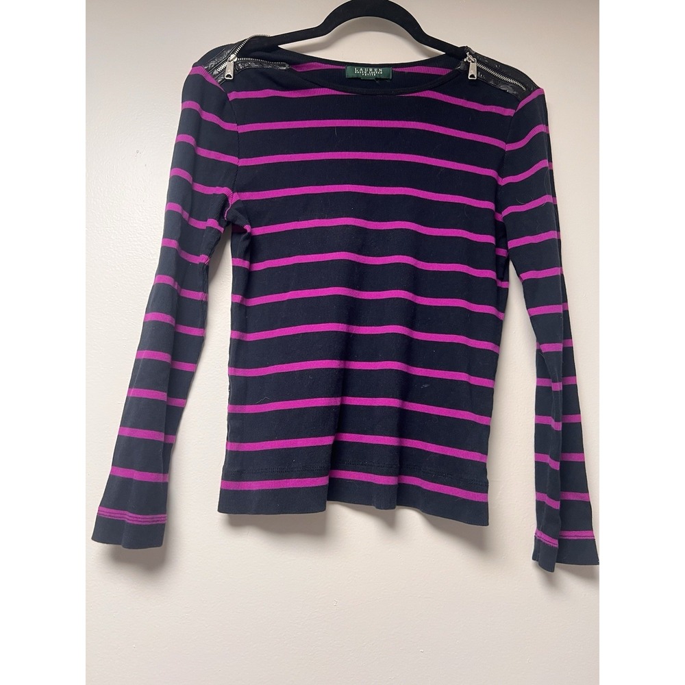 Lauren Ralph Lauren Women's Pink‎ And Black Sweater Size S